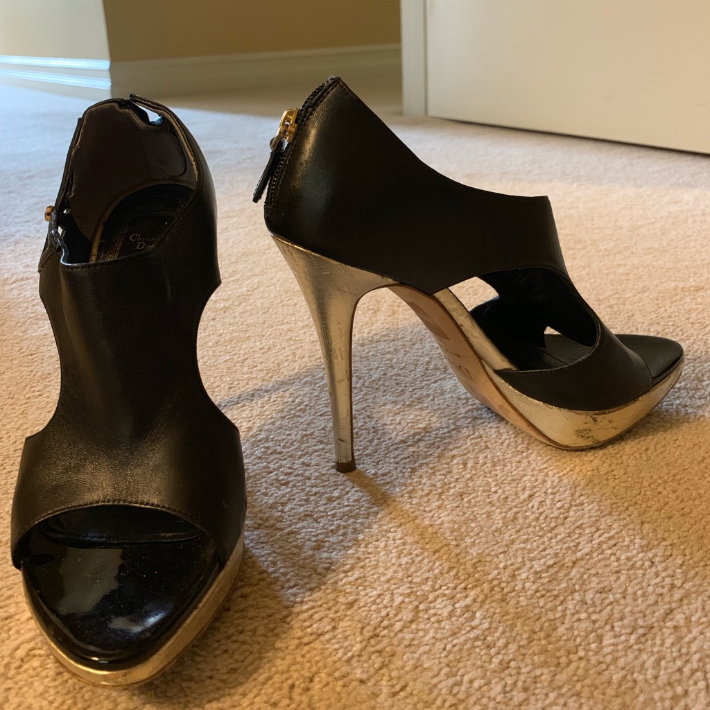 Christian Dior Platform Stiletto Open Toe Heels